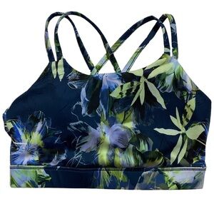 X by Gottex Criss Cross Strap Sports Bra Peach Skin Collection Floral Print XS